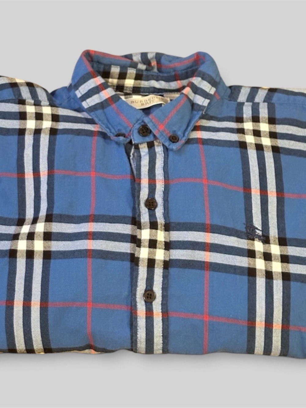 Burberry Brit Men's Blue Plaid Flannel Button Down Shirt - Picture 4 of 9